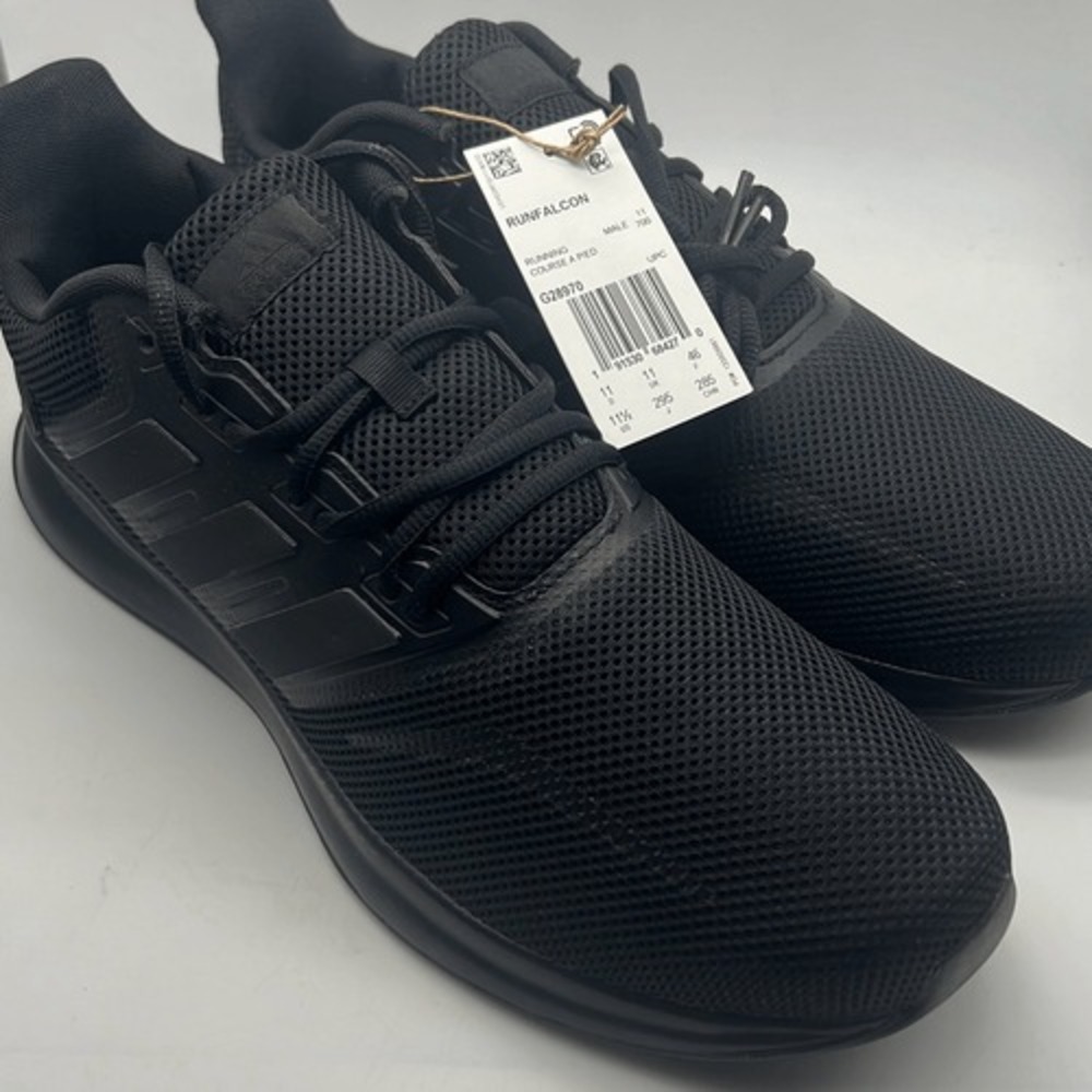 Adidas Runfalcon casual running walking shoes triple black G28970 Men 11.5 NWB